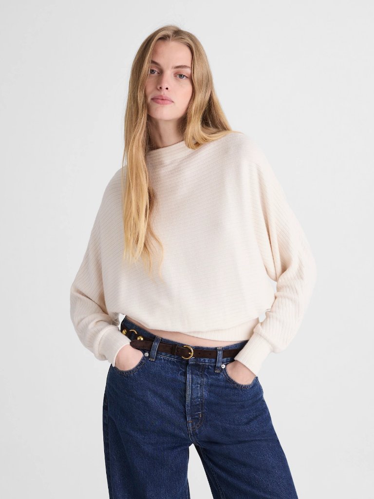 Madewell Mockneck Dolman-Sleeve Top